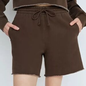 TNA XS | Cozy Fleece Sweatshorts 6" Mocha Brown